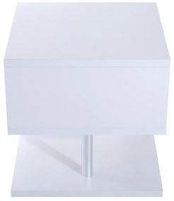 Mesa Auxiliar Madeira Branco 50 x 50 x 50 cm