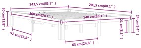 Estrutura de cama 140x200 cm pinho maciço branco