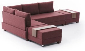 Sofá-Cama de Canto Fly – Vermelho Claret – 210x80x280 cm
