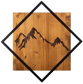 Acessório Decorativo de Parede Mountain 2 – Nogueira e Preto – 54 x 54