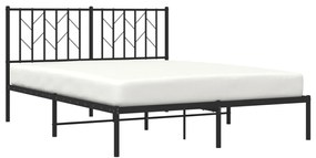 Estrutura de cama com cabeceira 140x200 cm metal preto