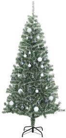 Árvore Natal artificial c/ 300 luzes LED, bolas e neve 240 cm