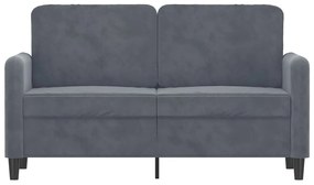 Sofá de 2 lugares 120 cm veludo cinza-escuro