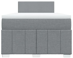 Cama boxspring com colchão 120x190 cm tecido cinzento-claro