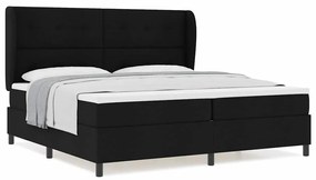 Cama Box com Colchão Preto 200 x 200 cm - Tecido