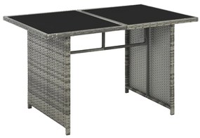 10 pcs conjunto lounge de jardim c/ almofadões vime PE cinzento