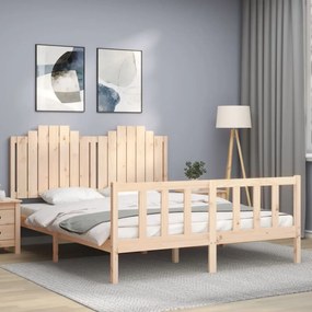 Cama sem colchão 160x200 cm madeira de pinho maciça