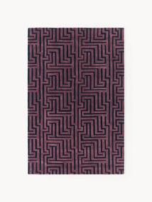 Tapete em lã artesanal com relevo Monty