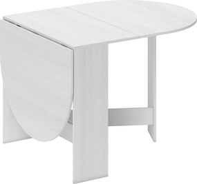 HOMCOM Mesa de Cozinha Dobrável Mesa de Jantar Dobrável Ovalada com Laterais Abatíveis Estilo Moderno 163x80x75 cm Branco | Aosom Portugal