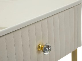 CONJUNTO DE MESAS ALTAS 2 PEÇAS Ø45X90-40X70 CM CREME E DOURADO