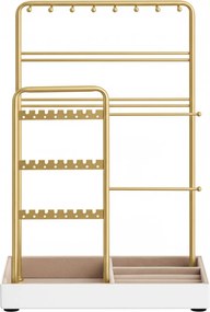 Armazenamento de joias, porta-joias, armação metálica 11,5 x 19,6 x 30,8 cm dourado