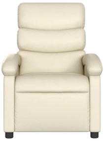 Poltrona reclinável elétrica couro artificial cor creme