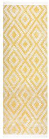 vidaXL Tapete de exterior tecelagem lisa 80x250 cm amarelo e bege