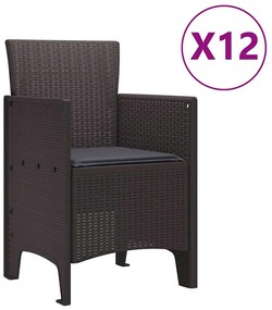 Conjunto de Jantar de Jardim 13 pcs Castanho Grande Vime &amp; Aço