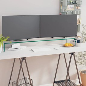 vidaXL Suporte de TV/monitores em vidro transparente 120x30x13 cm