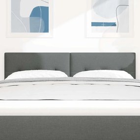 Cabeceira LED em tecido cinza escuro com botões, 80 cm