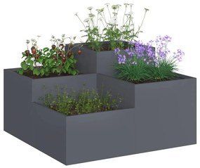 Jardineira vidaXL 100x100x48 cm Aço Antracite