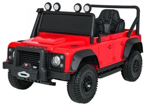 Jipe elétrico para Crianças 24V Land Rover Defender 110 SVX Concept Rodas Espuma EVA, Assento couro ecológico Vermelho