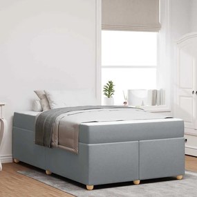 vidaXL Estrutura de cama com colchão Cinzento-claro 120 x 200 cm