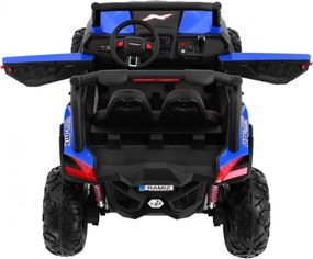 Buggy elétrico para Crianças 24V 4x4 2 Lugares SuperStar Rodas de EVA, Assento de couro Azul