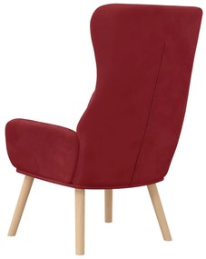 Cadeira de descanso veludo vermelho tinto