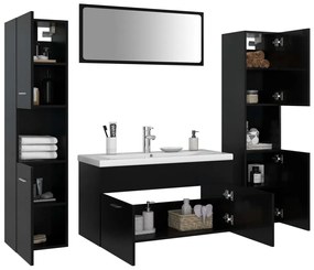 Conjunto de móveis de casa de banho derivados de madeira preto
