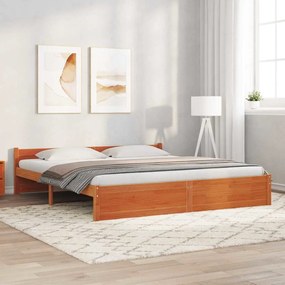 vidaXL Estrutura da Cama com cabeceira Castanho-mel 200 x 200 cm