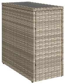 Mesa de apoio jardim c/ tampo vidro 58x27,5x55 cm vime PE