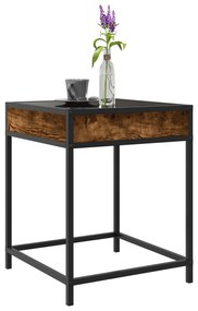 Mesa de centro luzes LED Infinity 40x40x51 cm carvalho fumado