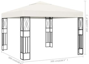 Gazebo 3x3 m tecido creme