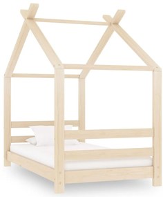 Estrutura de cama infantil 70x140 cm madeira de pinho maciça