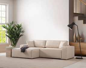 Sofá-Cama de Canto Pırlo – Ecru – 260x78x170 cm