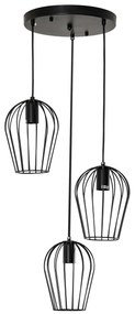 HOMCOM Candeeiro Suspenso Vintage Candeeiro de Teto de Estilo Industrial Candeeiro de Suspensão de Metal para Sala de Jantar Sala de Estar Ø38x145cm Preto