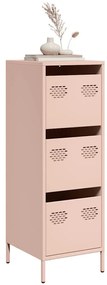 vidaXL Aparador alto 39x35x103,5 cm aço rosa