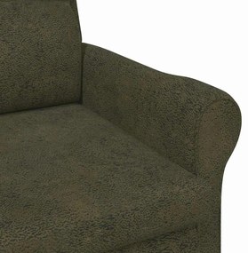 Cadeira de Sofá com Braços Verde Exército 52 cm em Couro Sintético