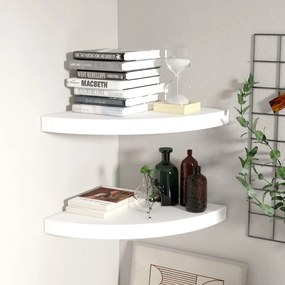 vidaXL Prateleiras de canto suspensas 2 pcs 35x35x3,8 cm MDF branco