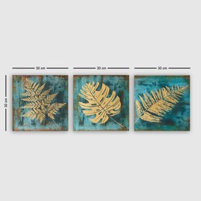 Pintura Decorativa em Tela 3P5777 – Multicolor – 30 x 30 cm (3 Peças)