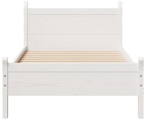 Cama sem colchão 90x200 cm madeira de pinho maciça branco