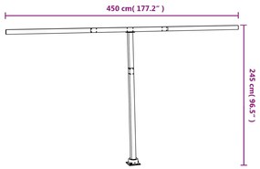 Conjunto de postes para toldo 450x245 cm ferro branco