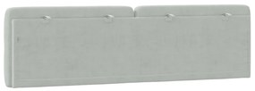 Almofadão de cabeceira 180 cm veludo cinzento-claro