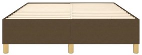 Estrutura de cama sem colchão 140x200 cm tecido castanho-escuro