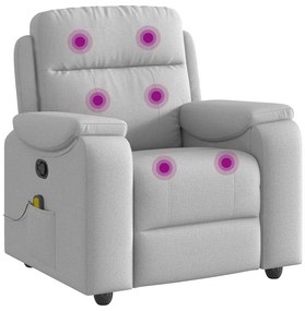 Cadeira de massagem reclinável tecido cinzento