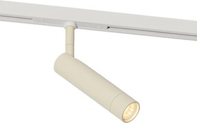 Foco Moderno Bege com Branco para Sistema de Trilho Monofásico - Slimline Uzzy