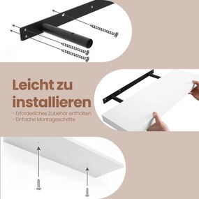 Prateleira de parede 60 x 20 x 3,8 cm Branca