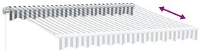 Toldo retrátil manual com luzes LED 300x250 cm antracite/branco