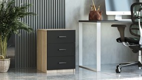 Gaveta VO3 – Carvalho/Preto – 44,5x61,8x46,6 cm