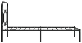 Estrutura de cama com cabeceira 80x200 cm metal preto