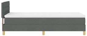 Cama Box Spring com Colchão e LED Cinza Escuro 90x190 cm Tecido