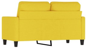 Sofá de 2 lugares 120 cm tecido amarelo-claro