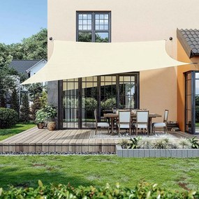 Toldo vela quadrado de 3 x 3 m em HDPE amarelo areia